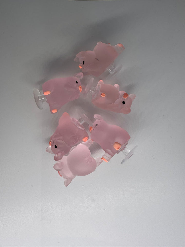 Glow in the Dark Pink Piggy Charms