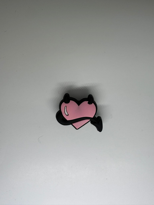 Pink Devil Heart Charm