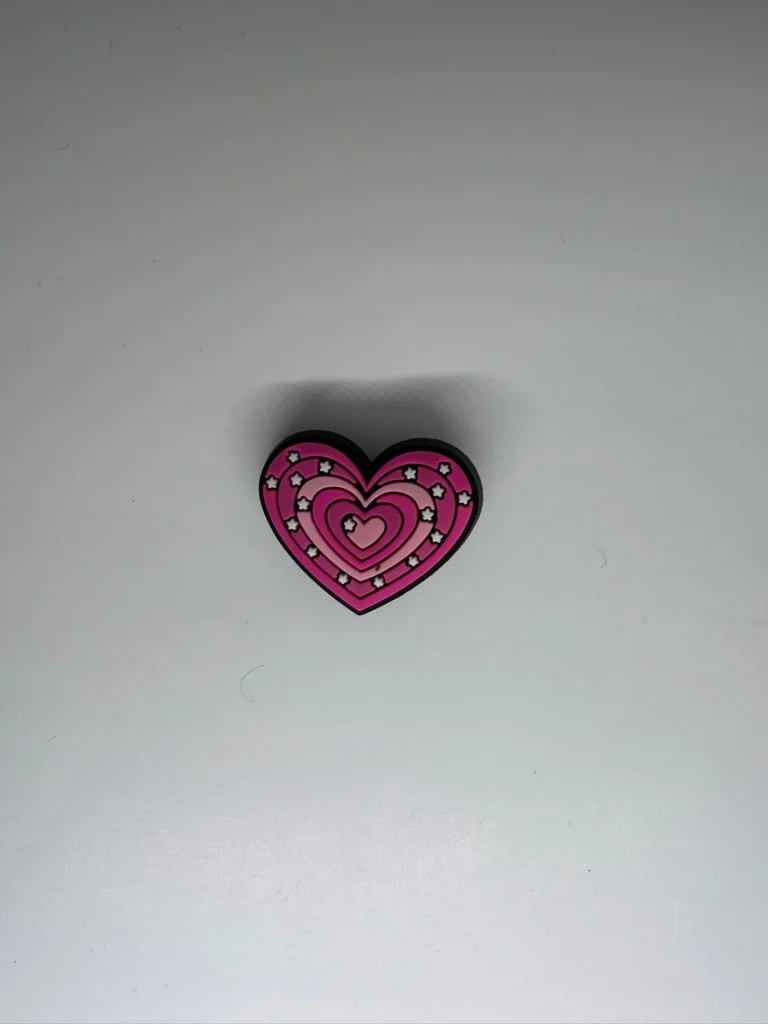 Pink Sparkle Heart Charm