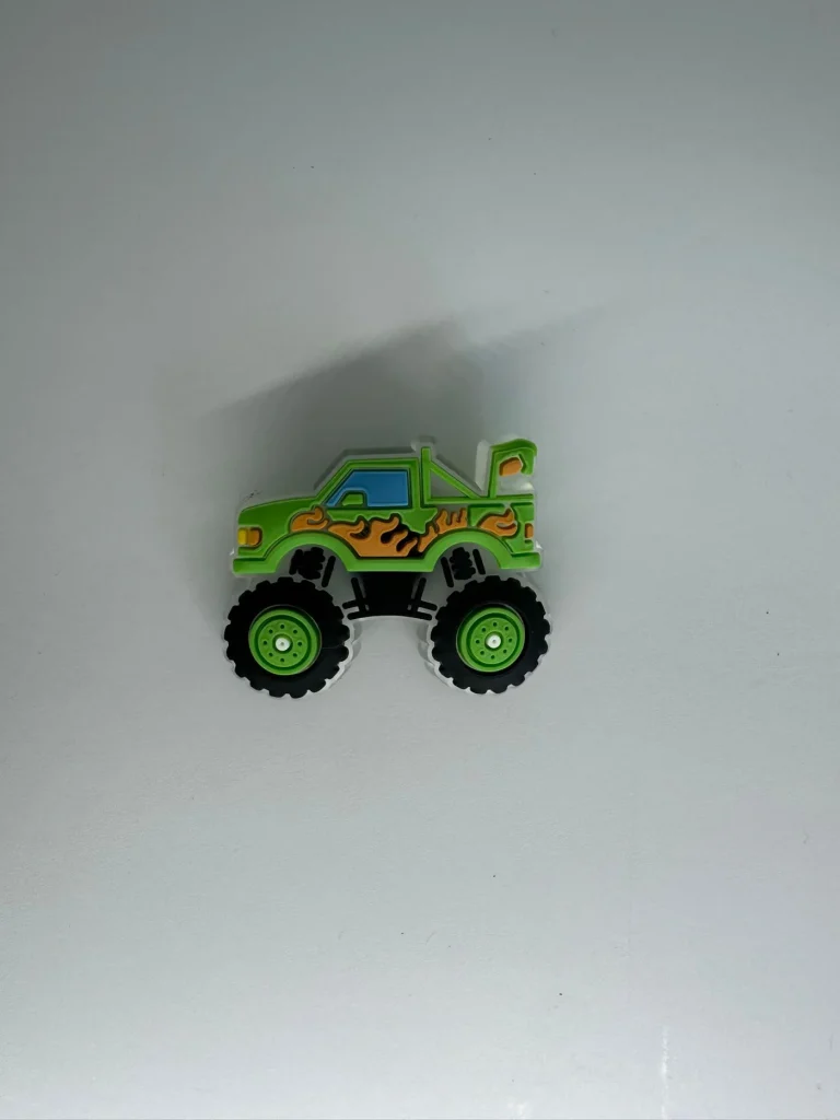 Green Monster Truck w Orange Flames Charm
