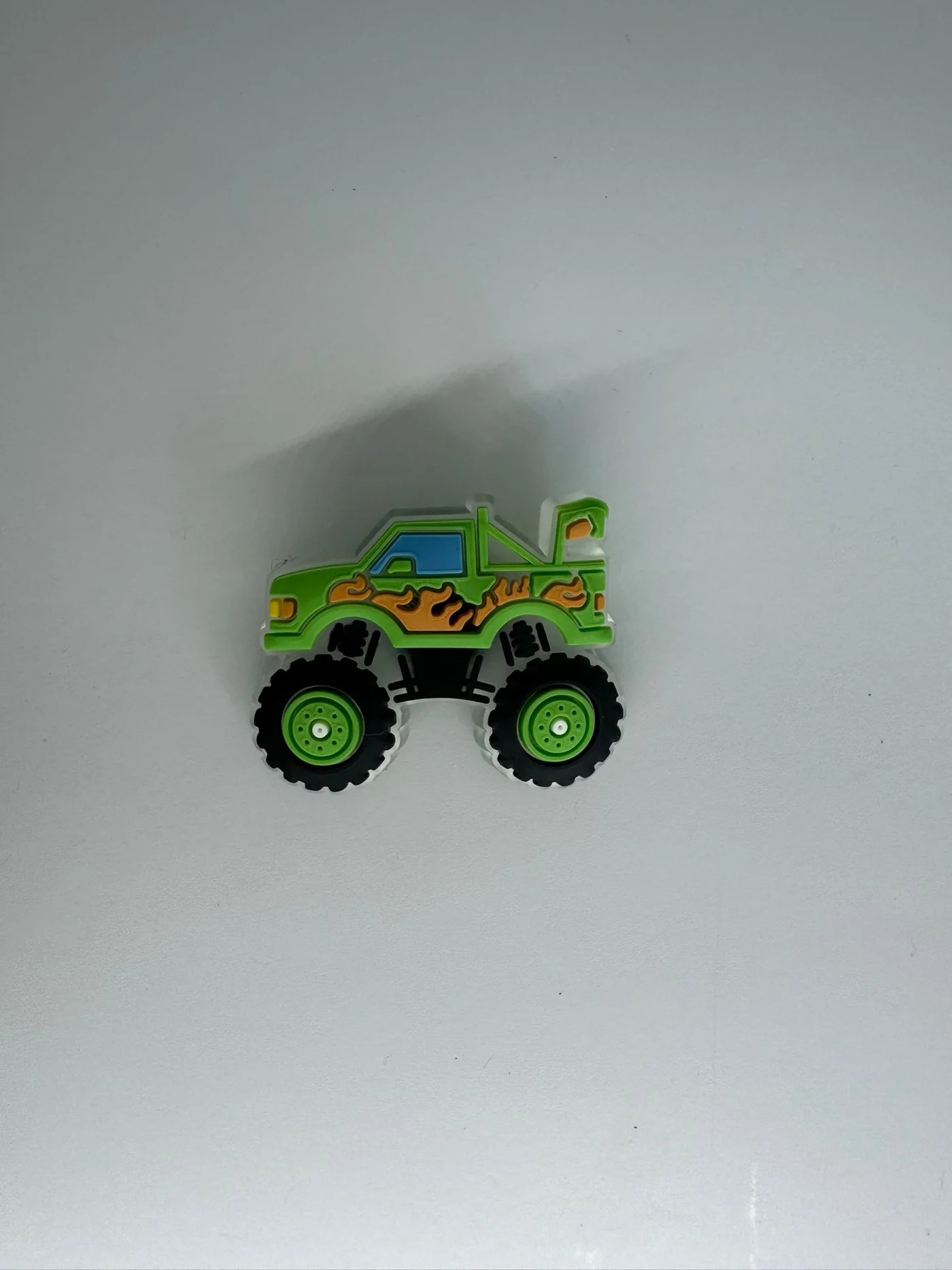 Green Monster Truck w Orange Flames Charm