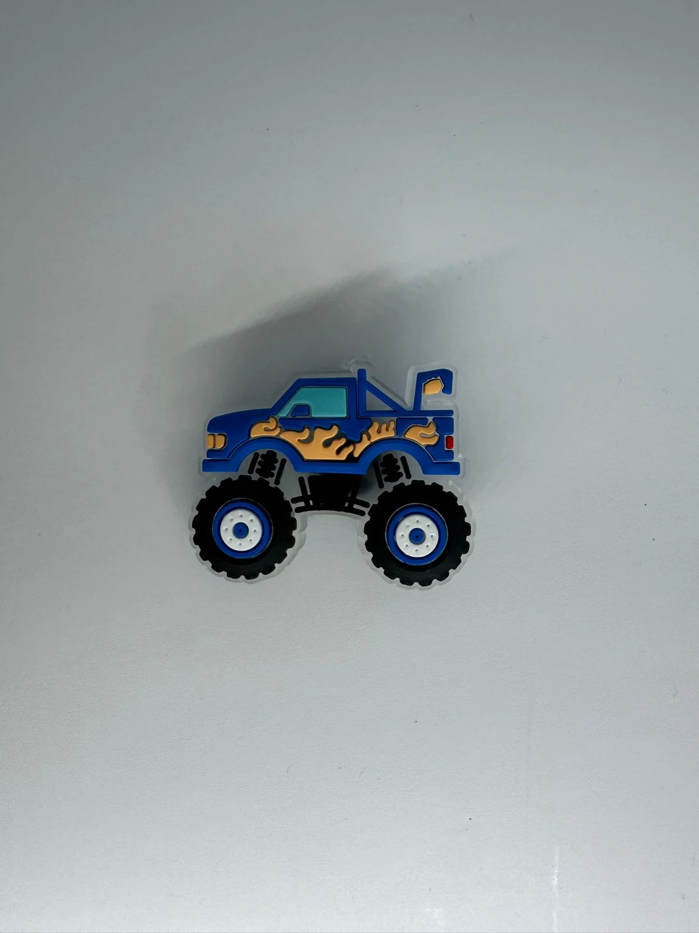 Blue Monster Truck w Orange Flame Charm